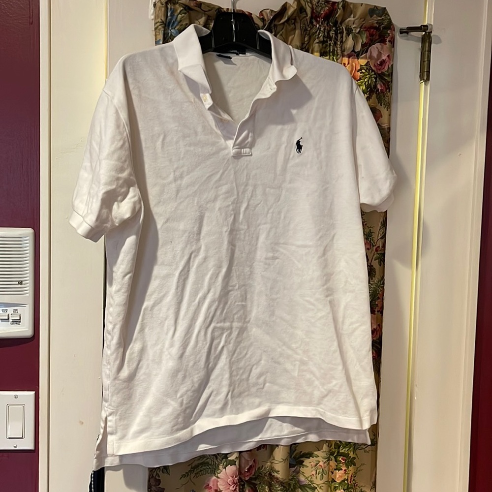 Polo Ralph Lauren white polo shirt size L